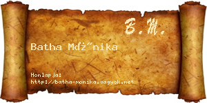 Batha Mónika névjegykártya
